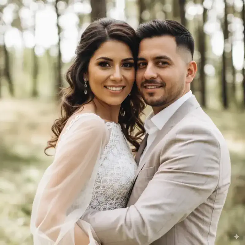 Pareja intercambiando votos en boda personalizada no religiosa