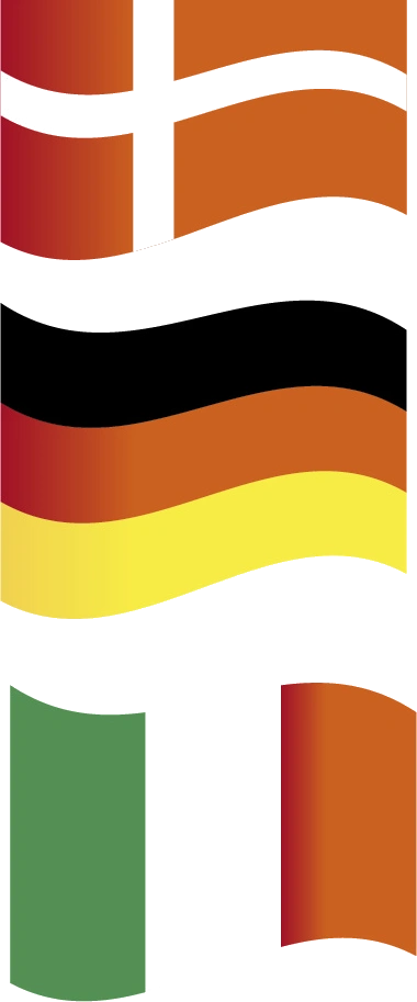 Banderas Dinamarca, Alemania, Italia