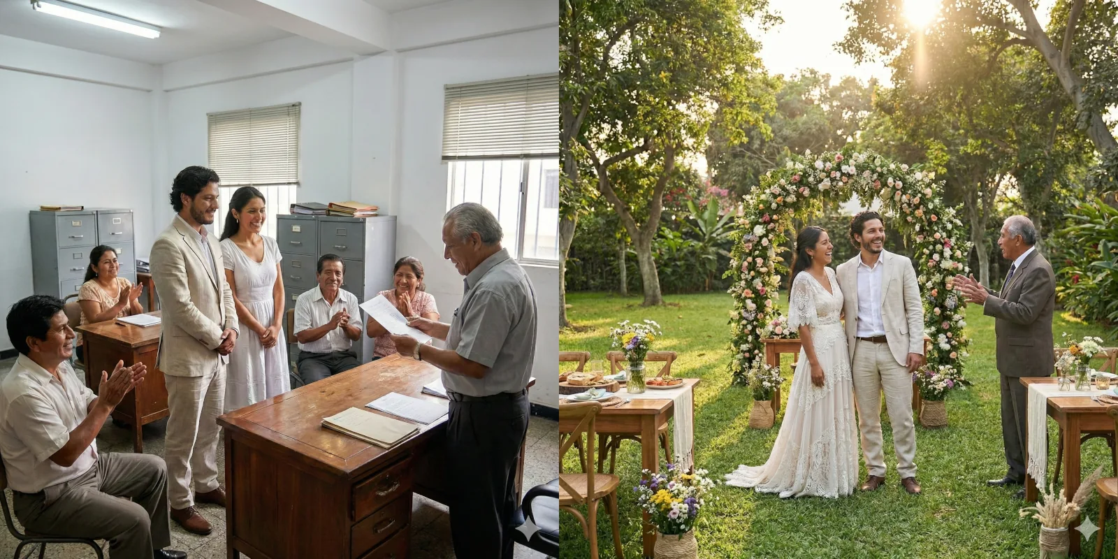 Comparación entre boda civil y ceremonia humanista