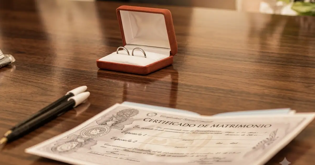 Documentos de matrimonio civil firmados ante notario en el Perú